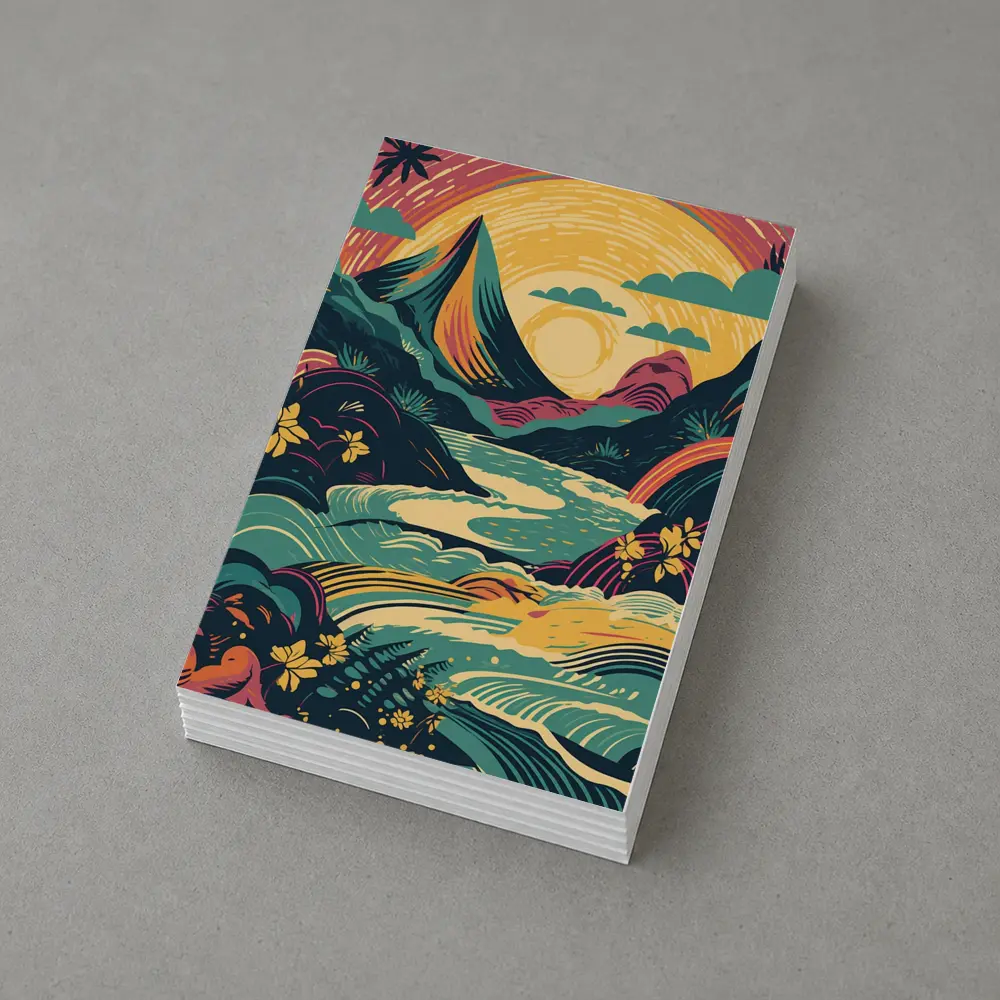 Tropical River Valley Bold Retro Art – Postcards