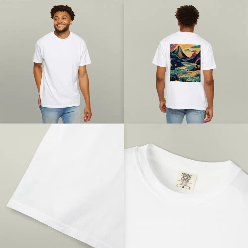 Tropical River Valley Bold Retro Art – T-Shirts
