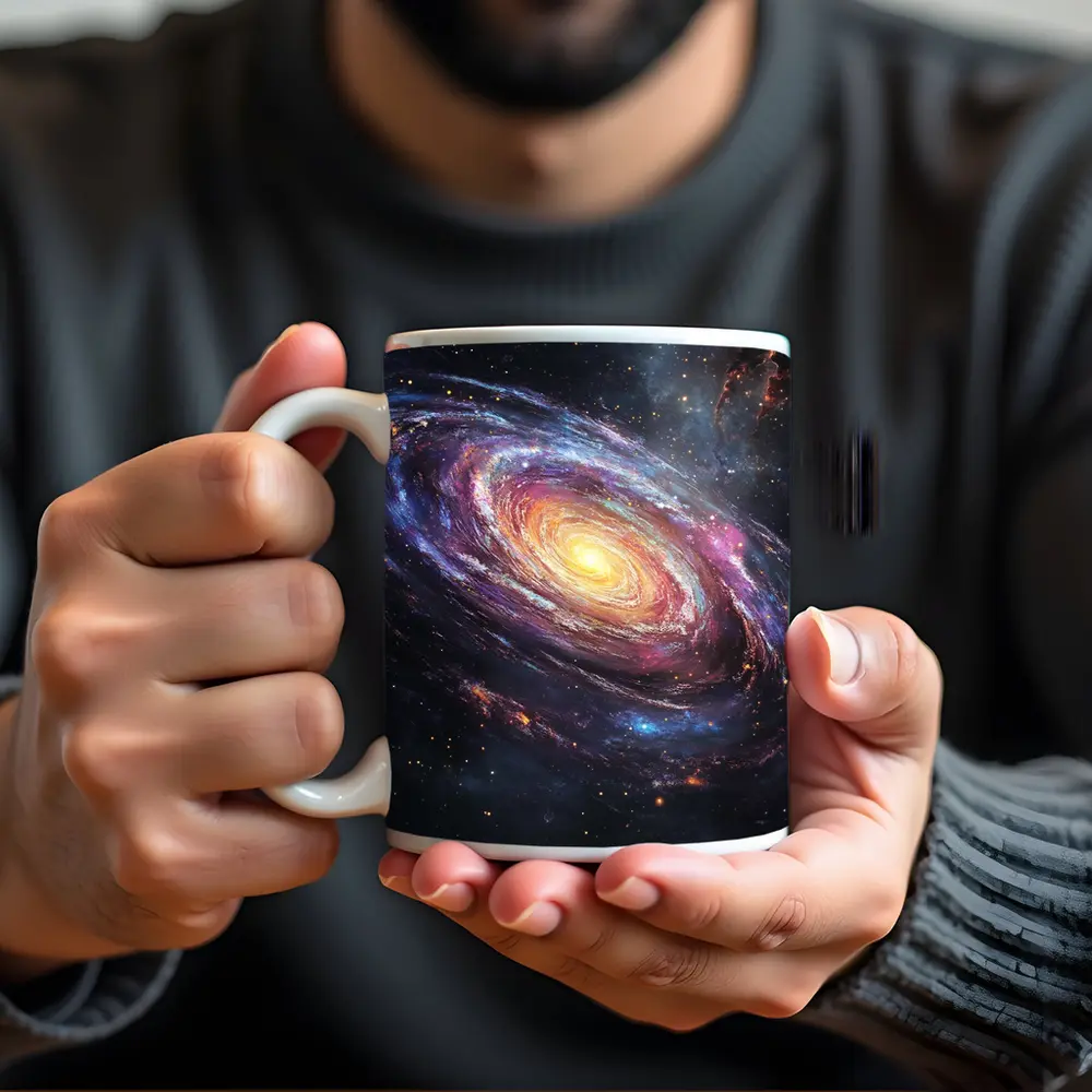 Spiral Galaxy Glowing Core Deep Space Art – Mugs