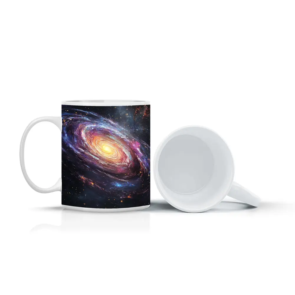 Spiral Galaxy Glowing Core Deep Space Art – Mugs