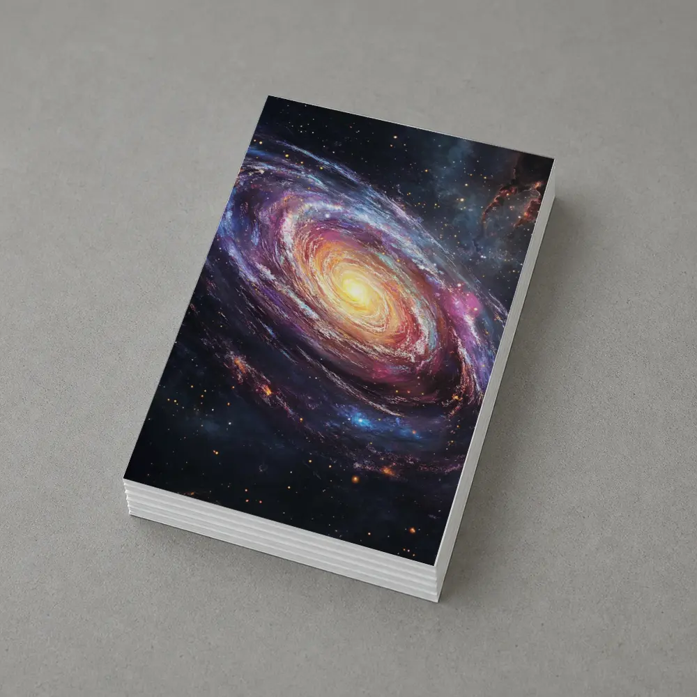 Spiral Galaxy Glowing Core Deep Space Art – Postcards