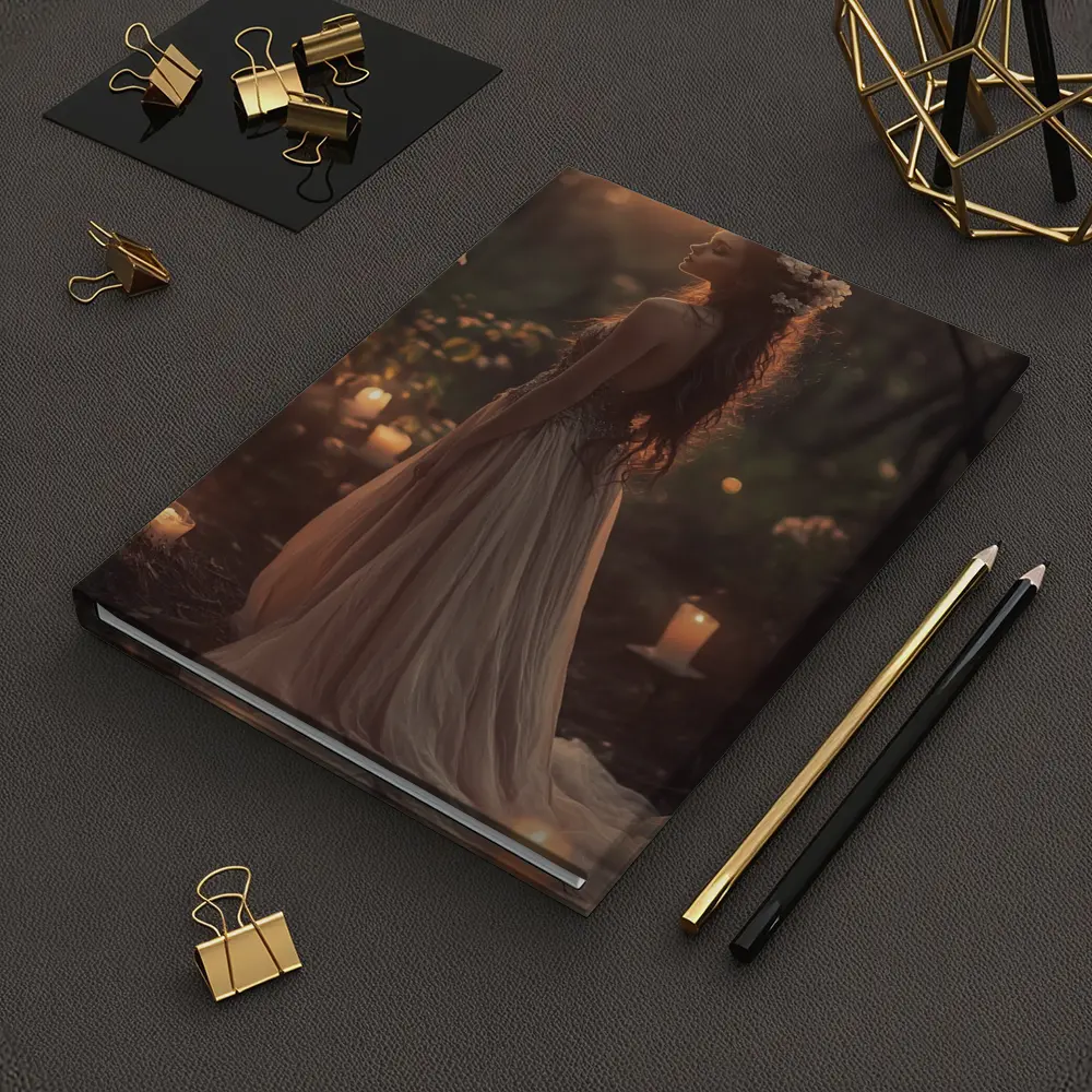 Moonlit Forest Girl Candlelight Fantasy Art – Notebooks
