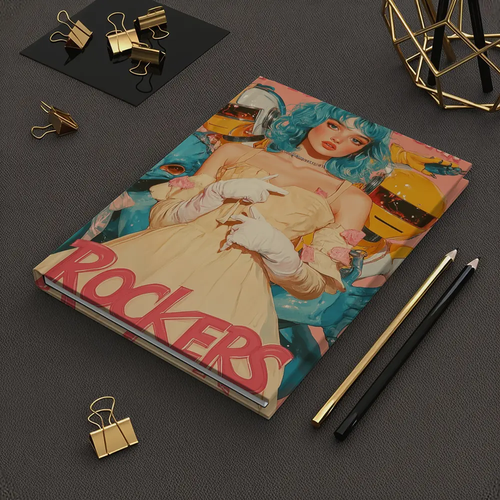 Punk Rockers Girl Blue Hair Retro Art – Notebooks