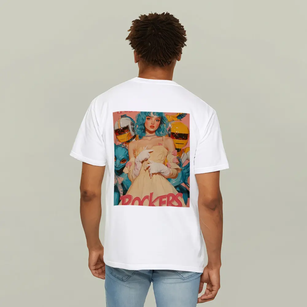 Punk Rockers Girl Blue Hair Retro Art – T-Shirts