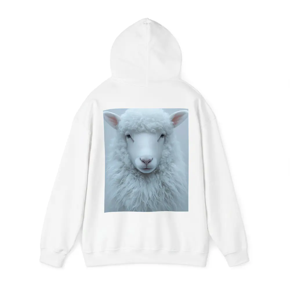 White Sheep Portrait on Light Gray Background – Hoodies