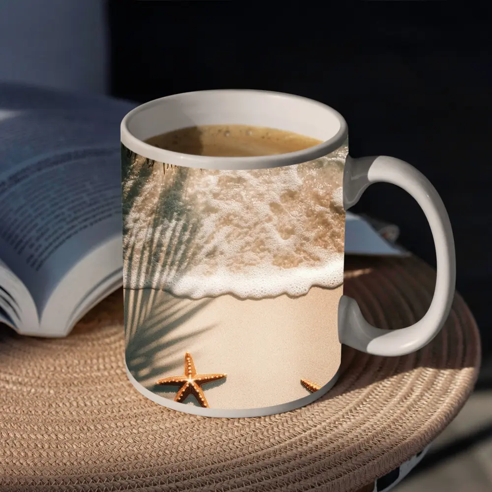 Starfish on Sandy Tropical Beach Shore – Mugs