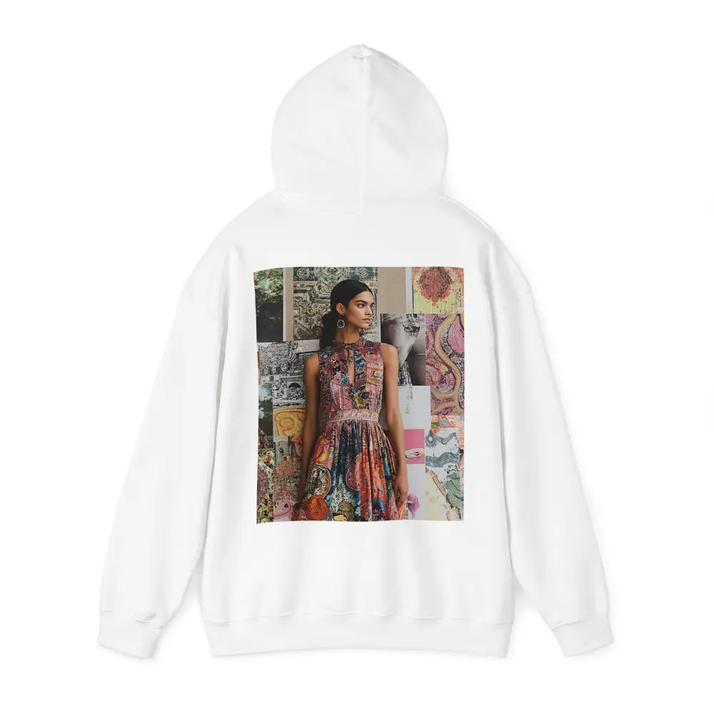 Boho Print Dress Woman Collage Background – Hoodies