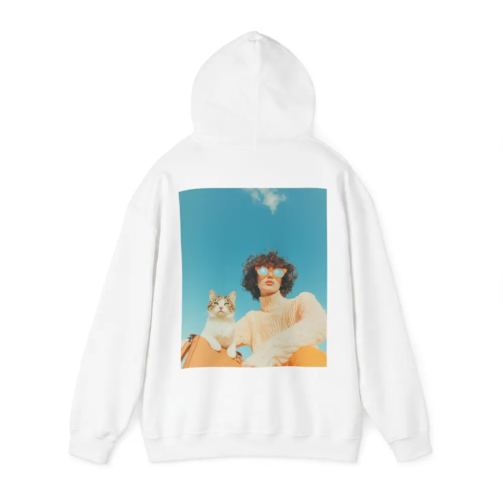 Woman With Cat Blue Sky Summer – Hoodies