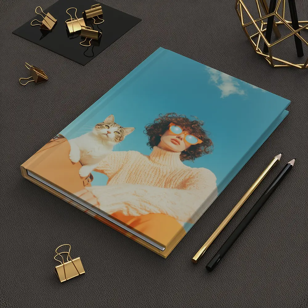 Woman With Cat Blue Sky Summer – Notebooks
