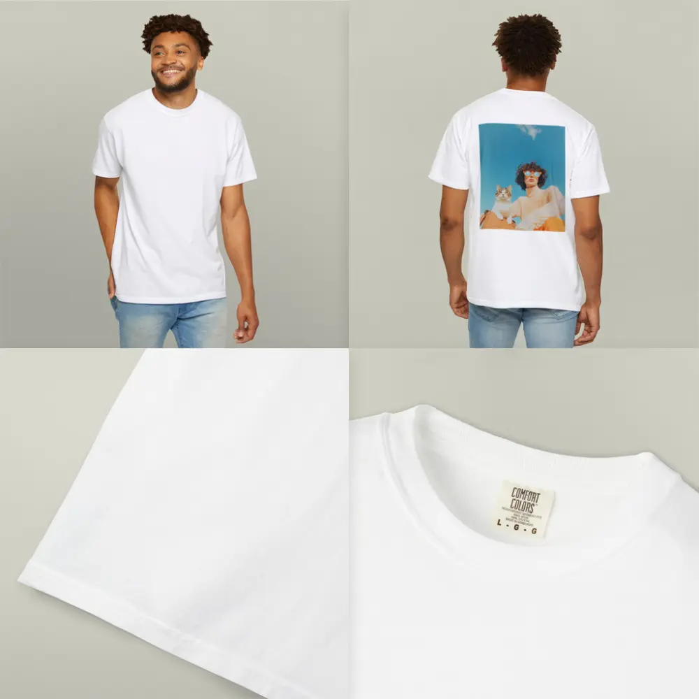 Woman With Cat Blue Sky Summer – T-Shirts