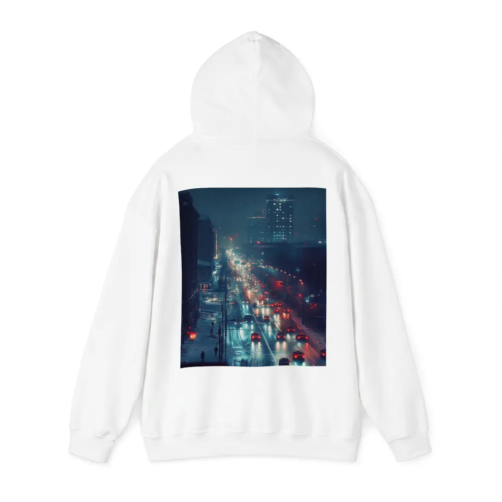Snowy City Street Night Traffic Lights – Hoodies