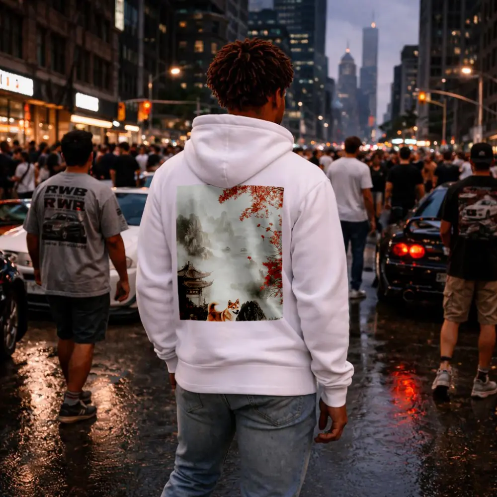 Shiba Inu Dog Chinese Ink Landscape Art – Hoodies