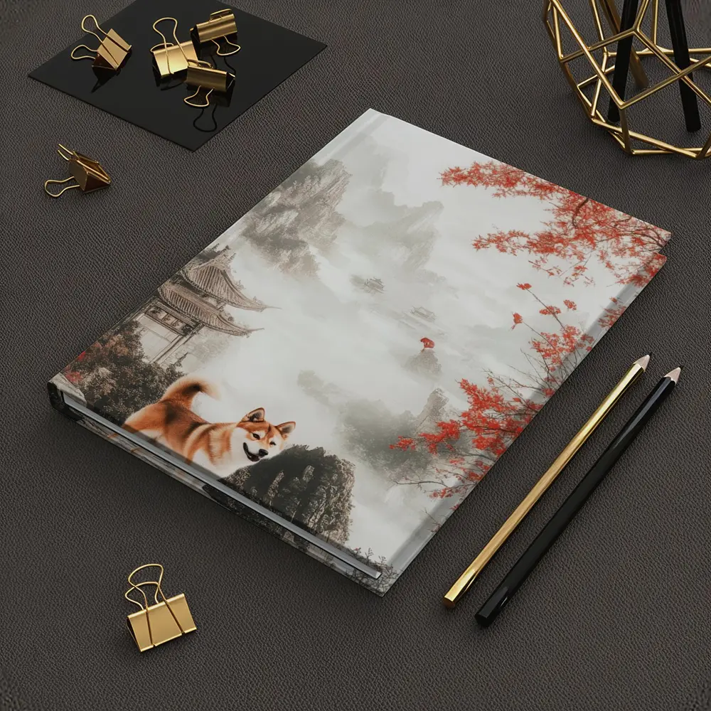 Shiba Inu Dog Chinese Ink Landscape Art – Notebooks