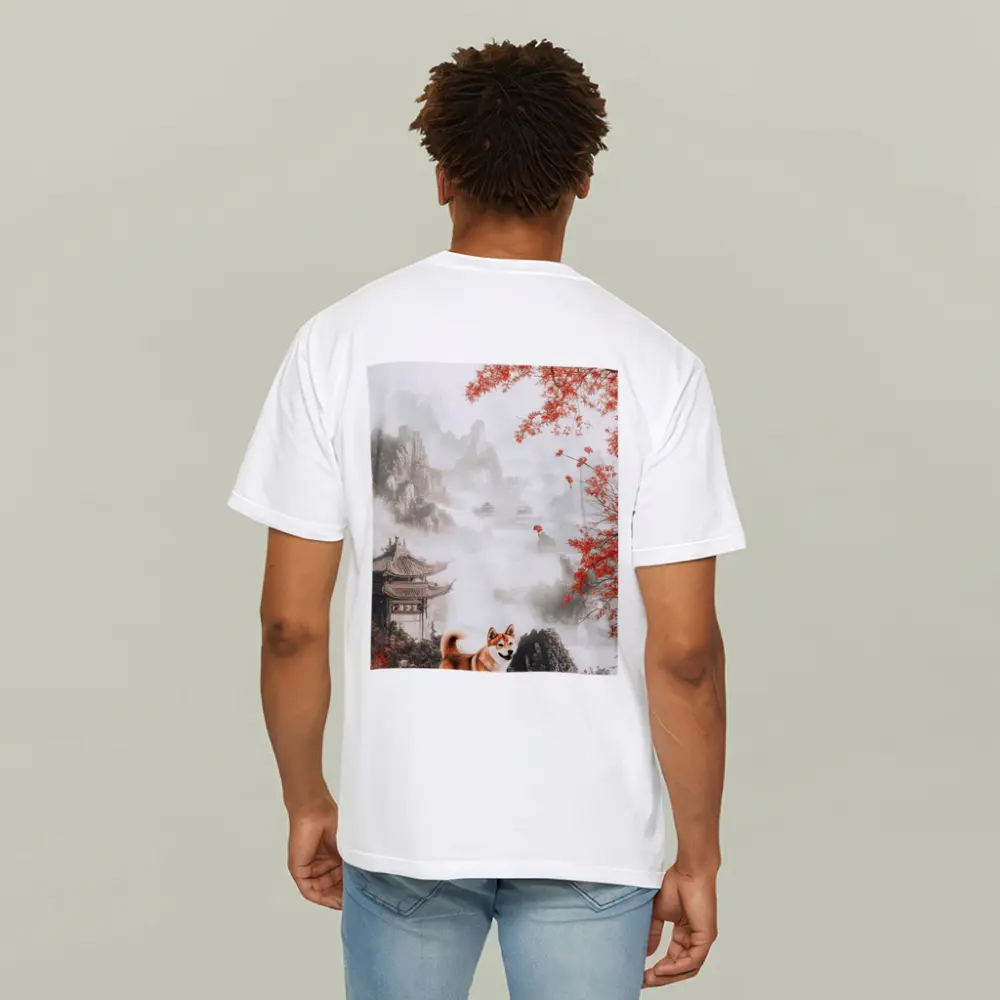 Shiba Inu Dog Chinese Ink Landscape Art – T-Shirts