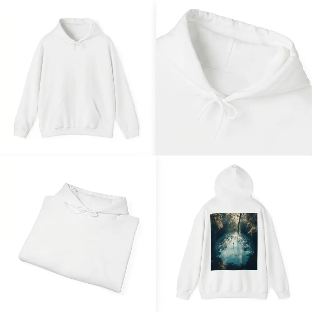 Lone Figure Forest Sacred Geometry Portal – Hoodies