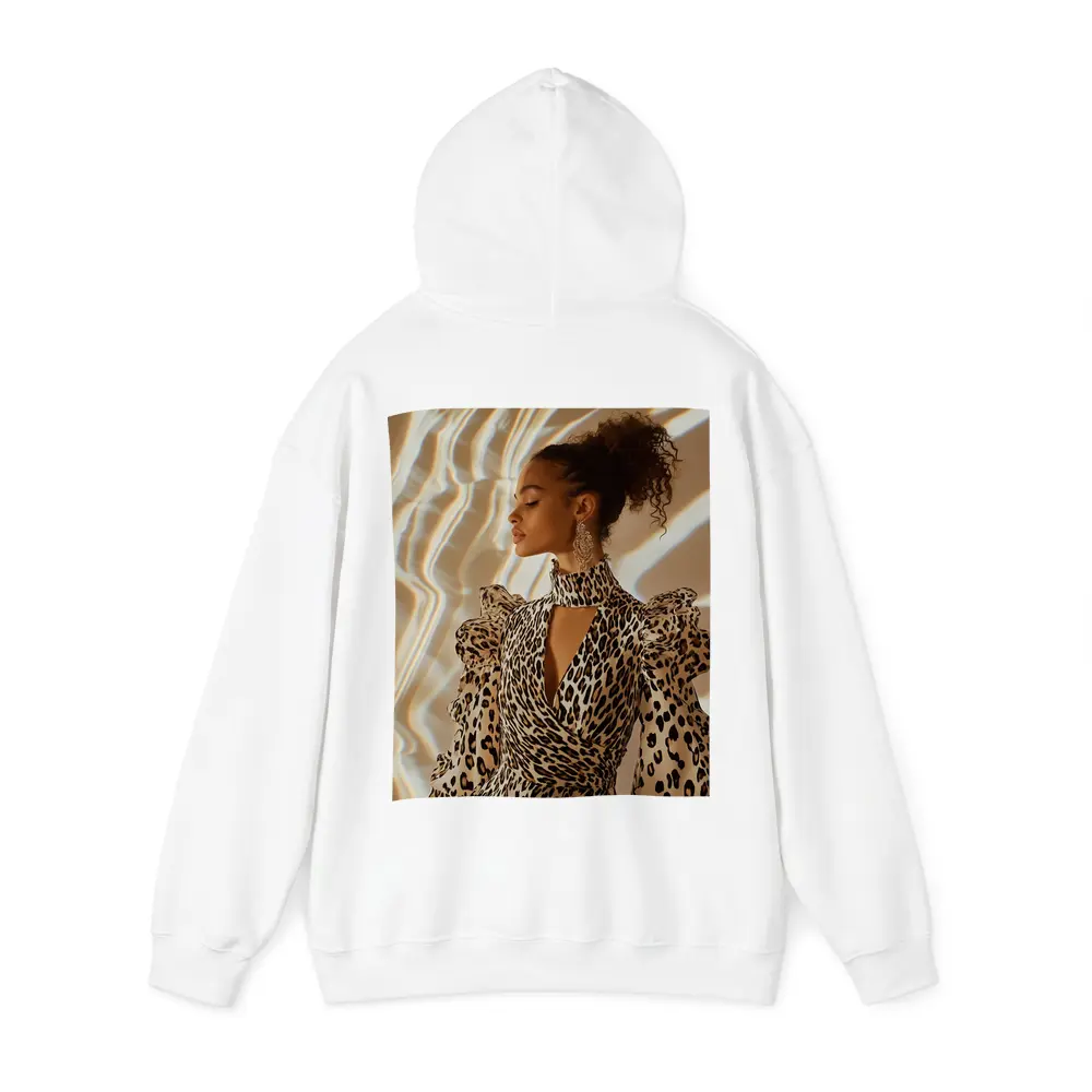 Leopard Print Dress Woman Warm Light Background – Hoodies