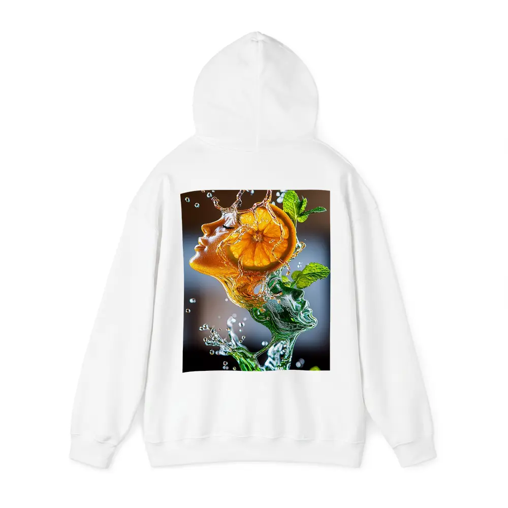 Orange Citrus Woman Face Water Splash Art – Hoodies