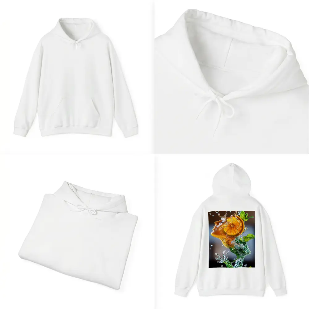 Orange Citrus Woman Face Water Splash Art – Hoodies