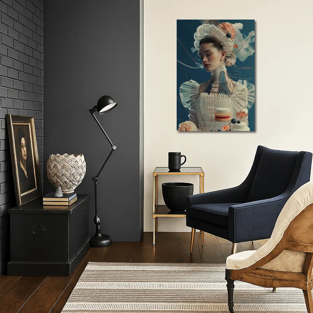 Surreal Fashion Woman Macarons Blue Sky – Wall Art