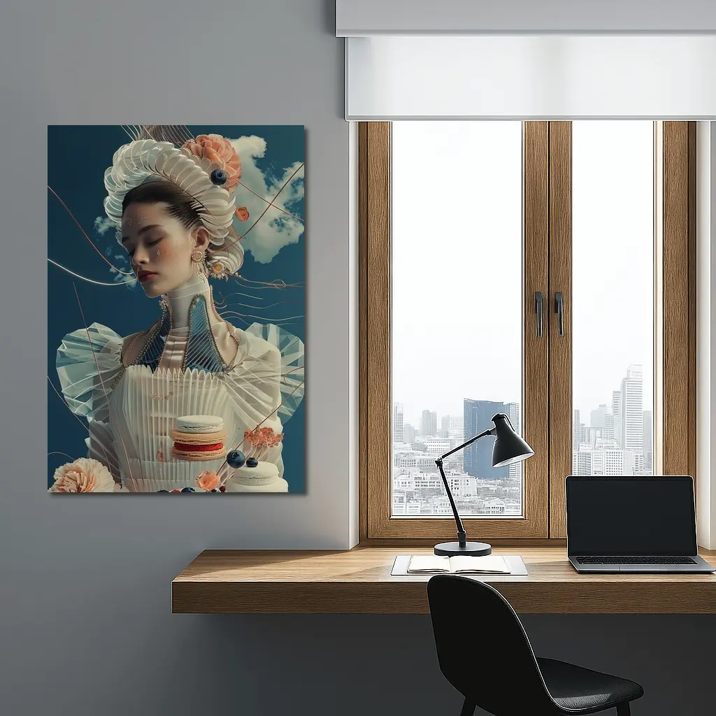 Surreal Fashion Woman Macarons Blue Sky – Wall Art