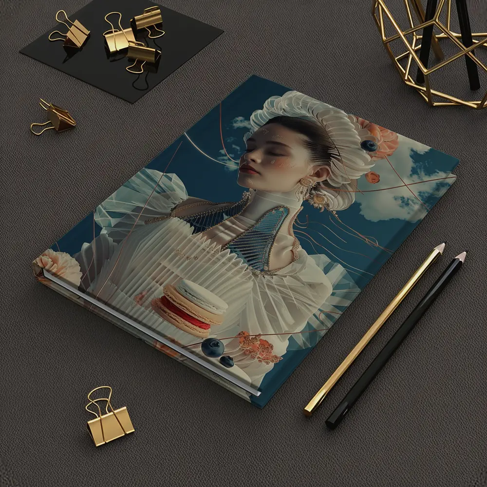 Surreal Fashion Woman Macarons Blue Sky – Notebooks