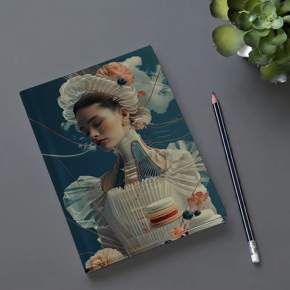 Surreal Fashion Woman Macarons Blue Sky – Notebooks