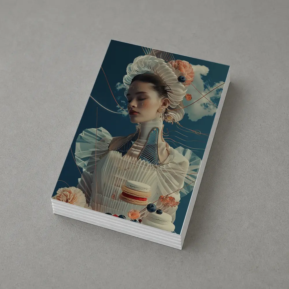 Surreal Fashion Woman Macarons Blue Sky – Postcards