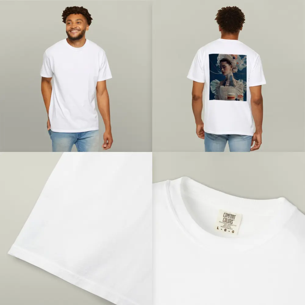 Surreal Fashion Woman Macarons Blue Sky – T-Shirts