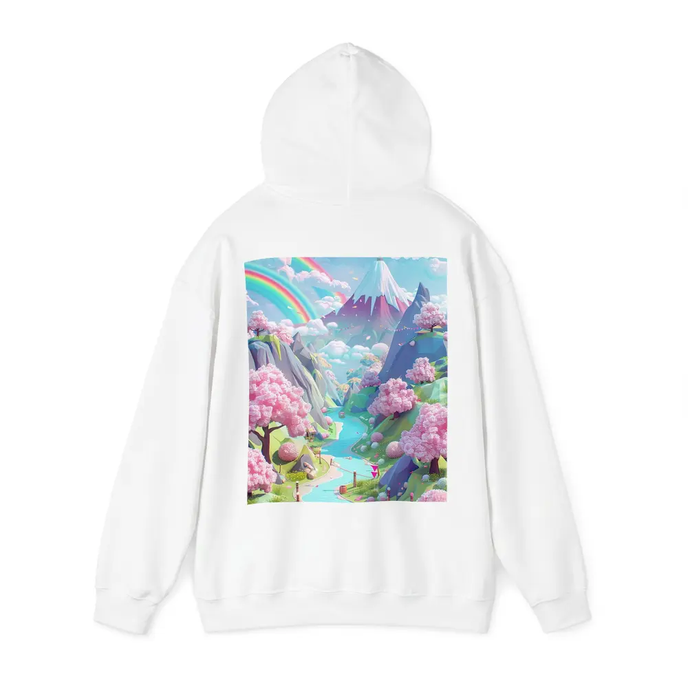 Pastel Cherry Blossom Valley Rainbow Fantasy Art – Hoodies