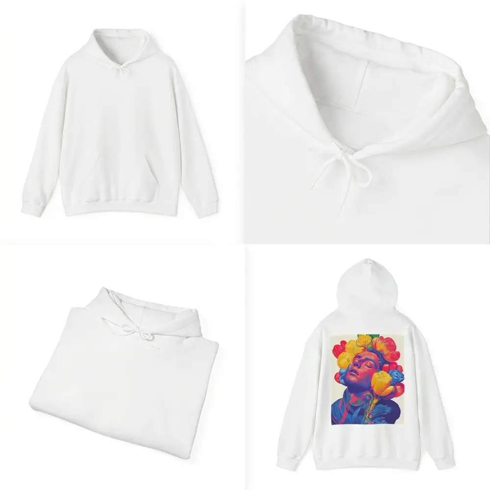 Man With Colorful Flowers Surreal Pop Art – Hoodies