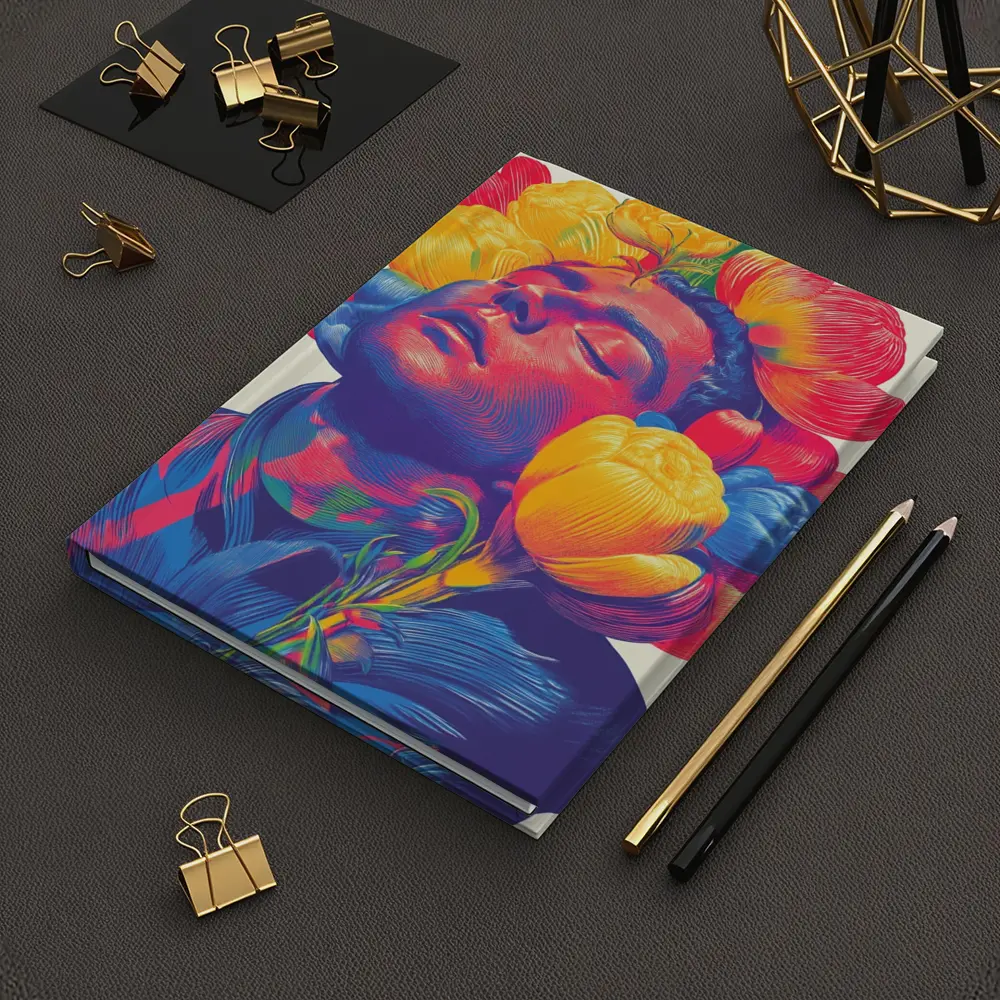 Man With Colorful Flowers Surreal Pop Art – Notebooks
