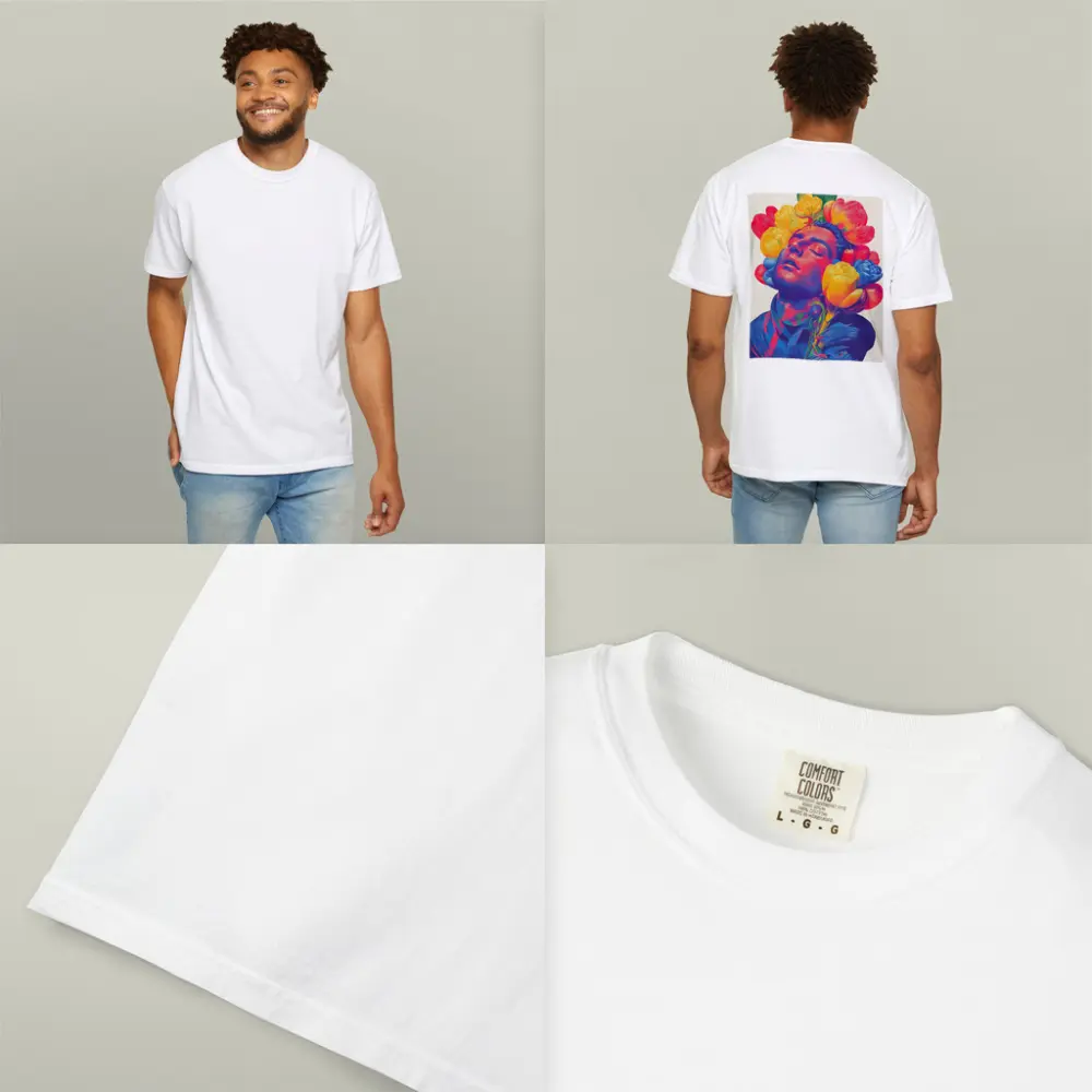 Man With Colorful Flowers Surreal Pop Art – T-Shirts