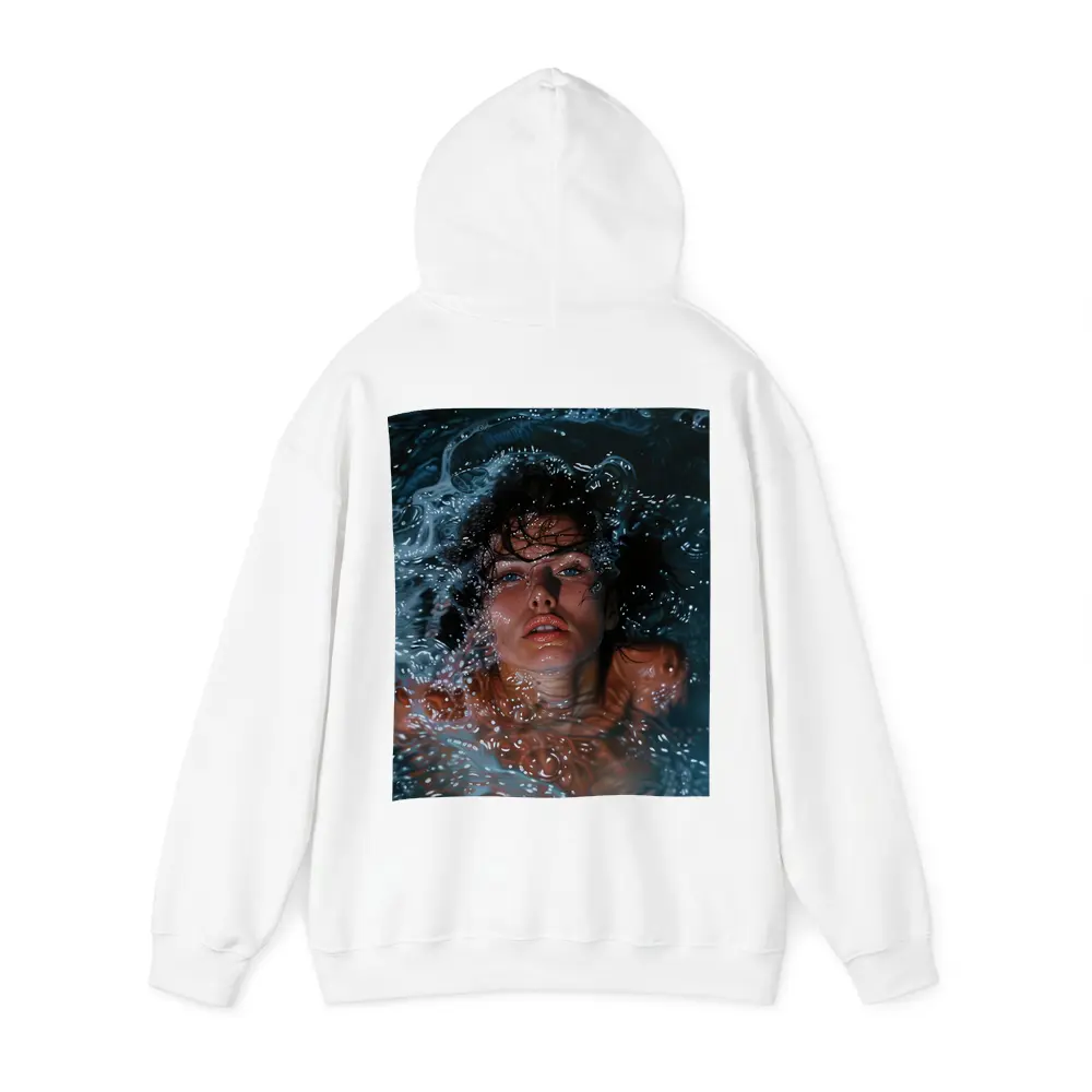 Woman Submerged in Dark Blue Water – Hoodies