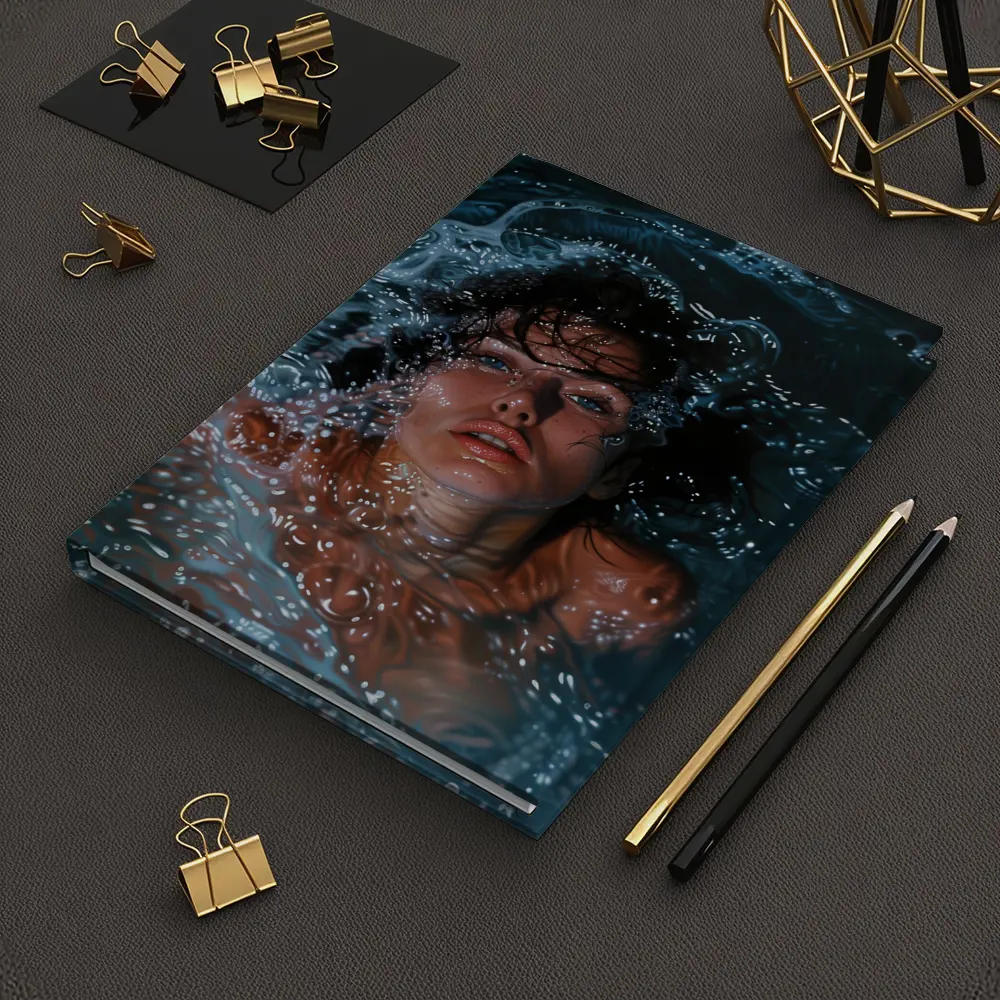 Woman Submerged in Dark Blue Water – Notebooks