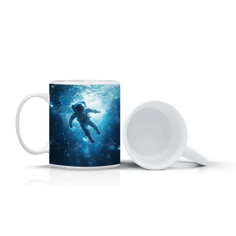 Astronaut Floating Underwater Blue Galaxy Space – Mugs