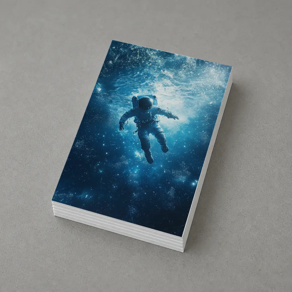 Astronaut Floating Underwater Blue Galaxy Space – Postcards