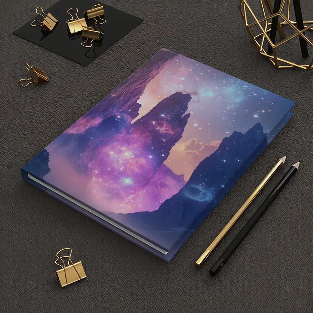 Fantasy Mountain Peaks Cosmic Galaxy Sky – Notebooks