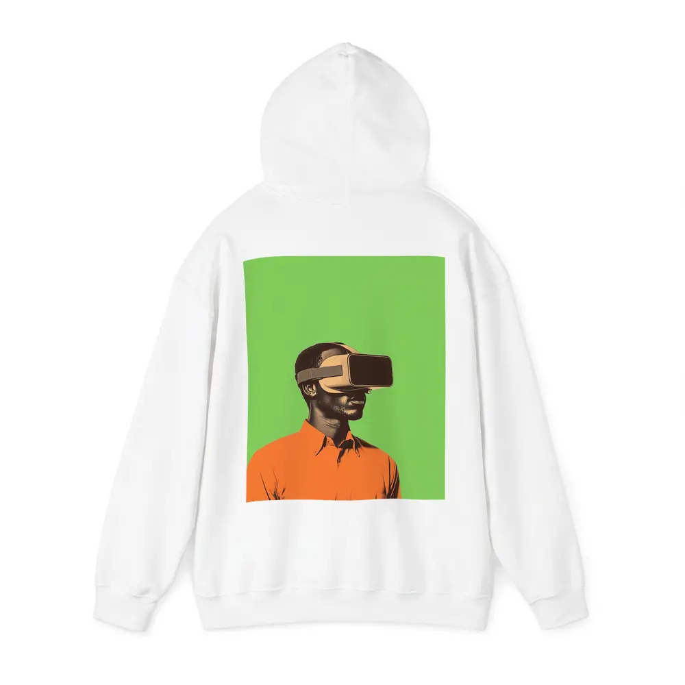 Man Wearing VR Headset Green Background – Hoodies