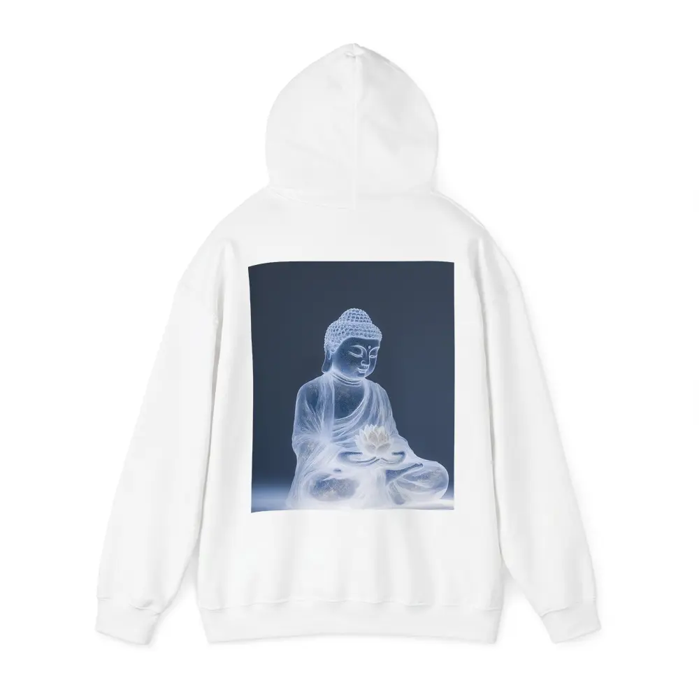 Glowing Buddha Lotus Meditation Gray Background – Hoodies