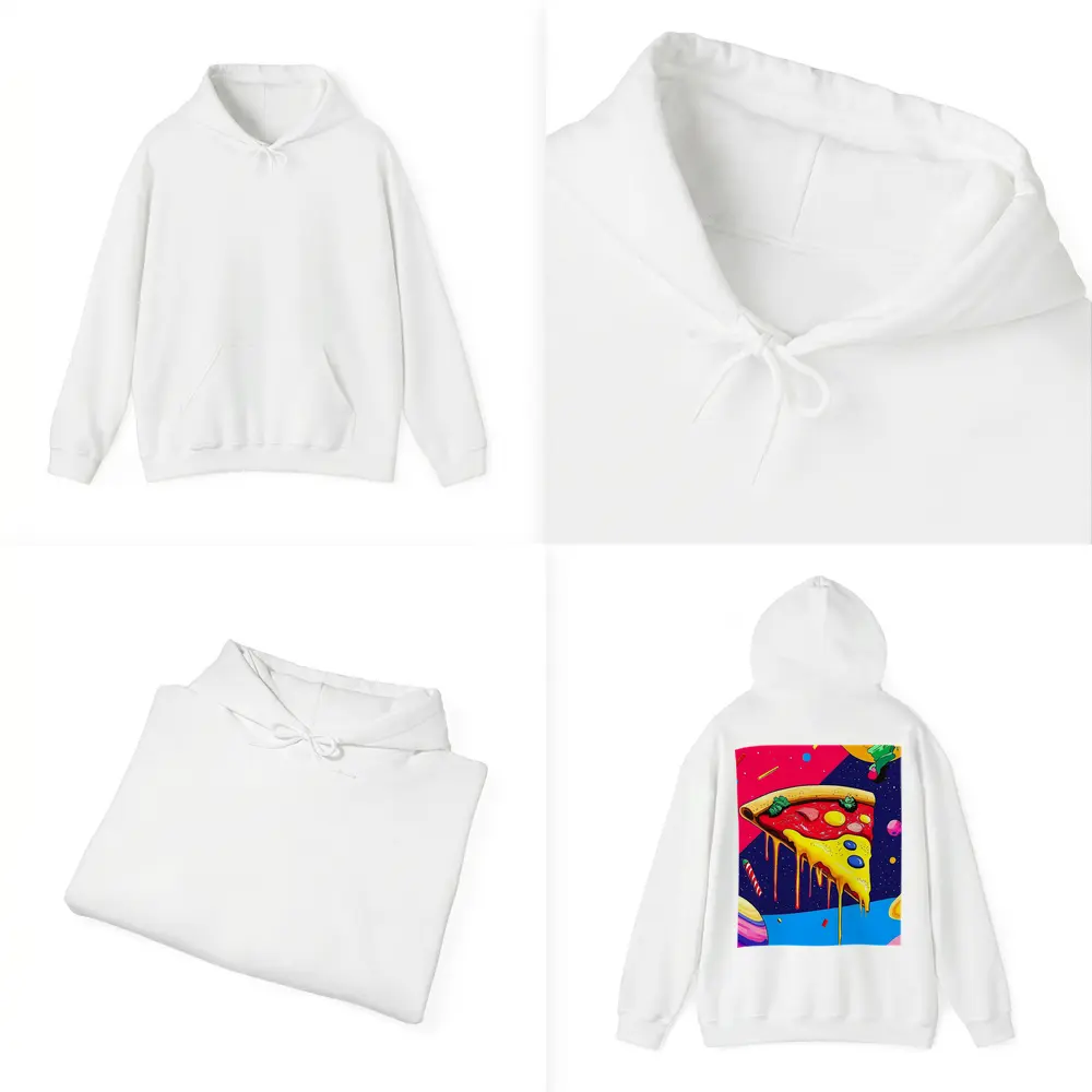 Pop Art Pizza Slice In Cosmic Space – Hoodies