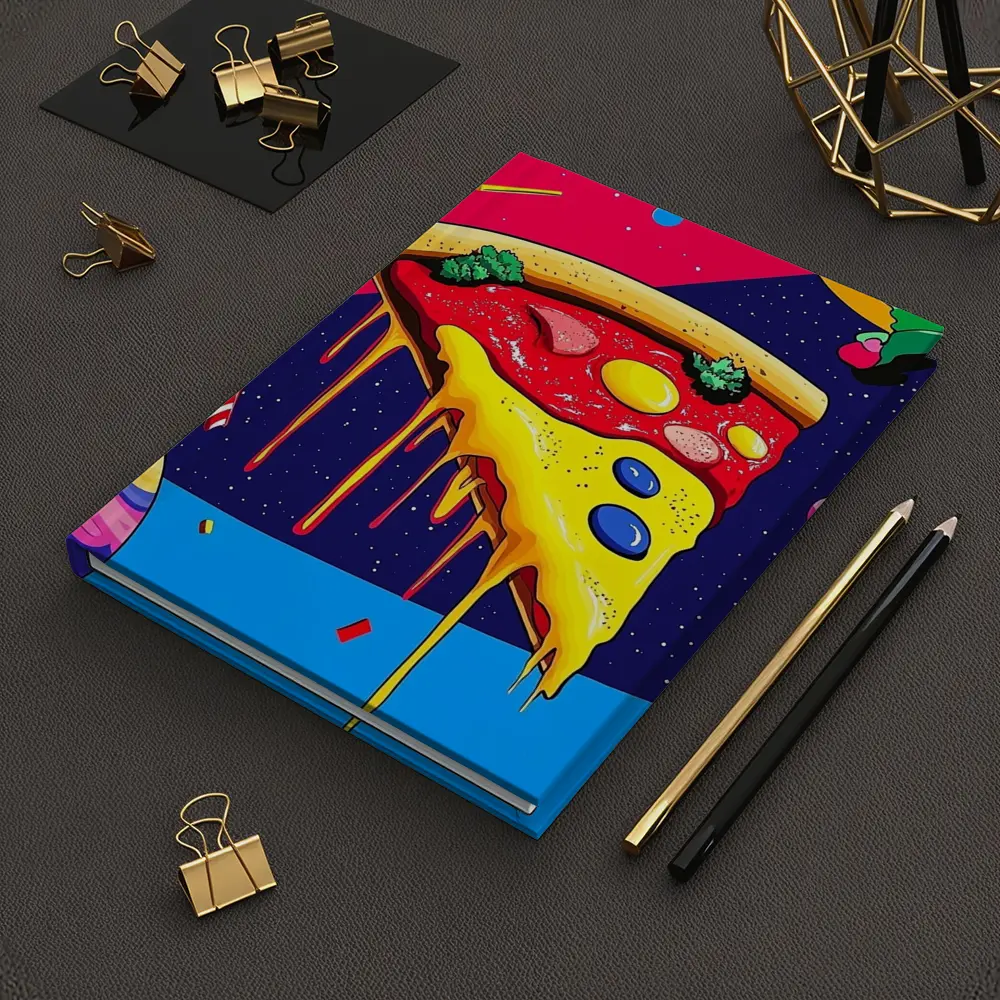 Pop Art Pizza Slice In Cosmic Space – Notebooks