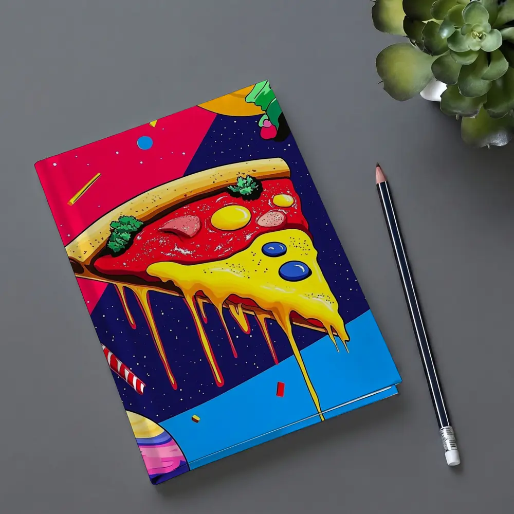 Pop Art Pizza Slice In Cosmic Space – Notebooks