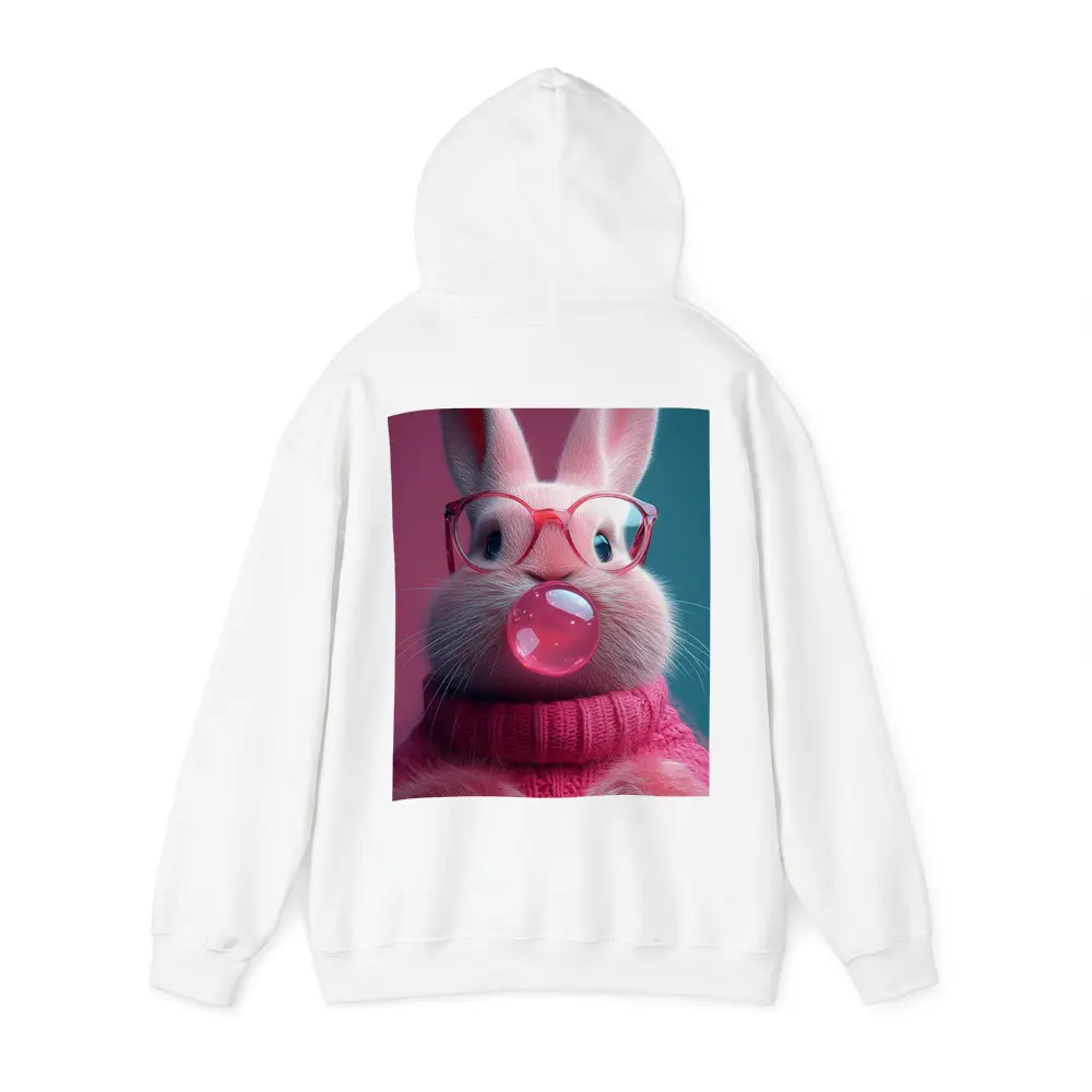 Pink Bunny Blowing Bubble Gum Art – Hoodies
