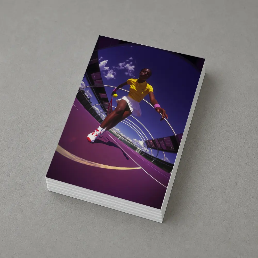 Tennis Player On Purple Court Fisheye – Postcards