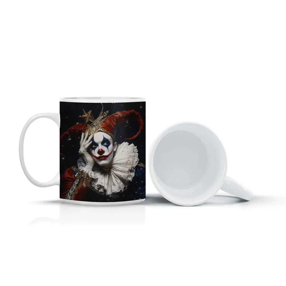 Sad Jester Clown Dark Starry Night – Mugs