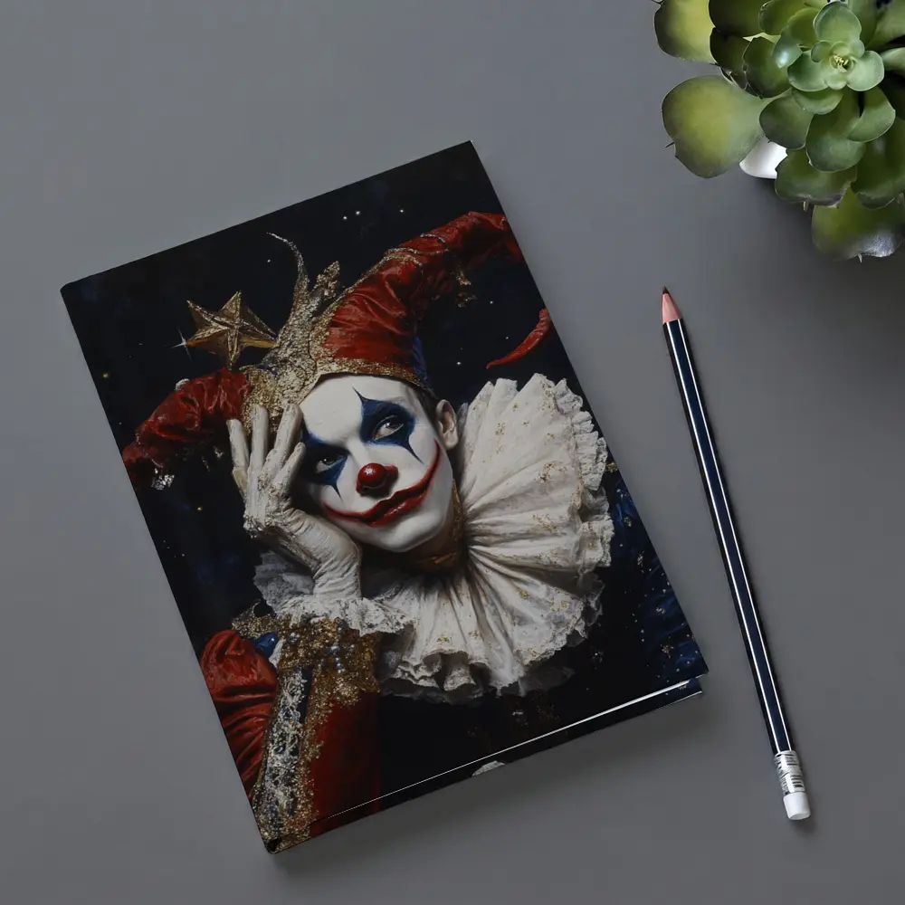 Sad Jester Clown Dark Starry Night – Notebooks