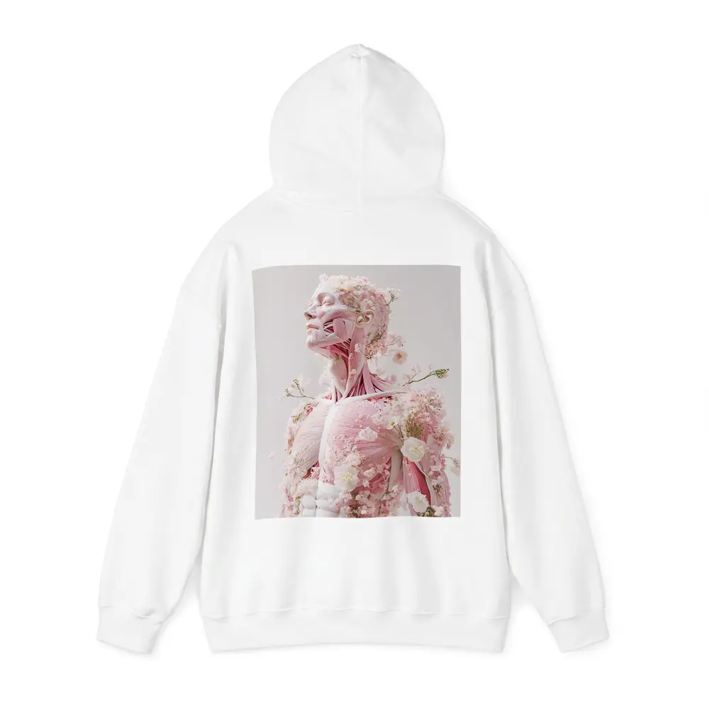 Floral Anatomy Figure Pink Flowers Surreal Art – Hoodies