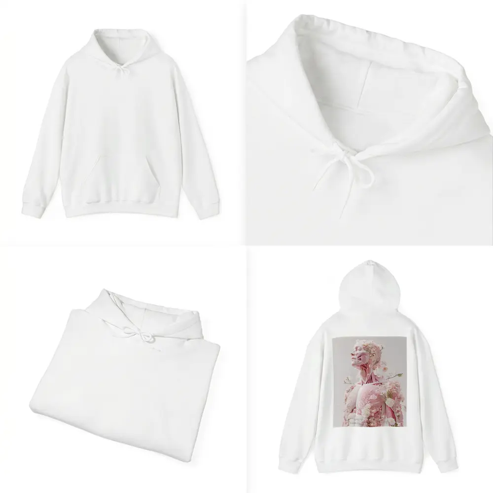 Floral Anatomy Figure Pink Flowers Surreal Art – Hoodies