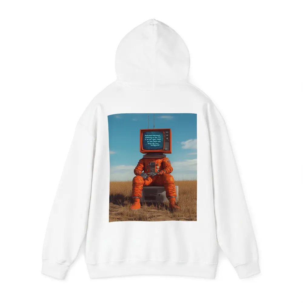 Astronaut TV Head Sitting Open Field – Hoodies