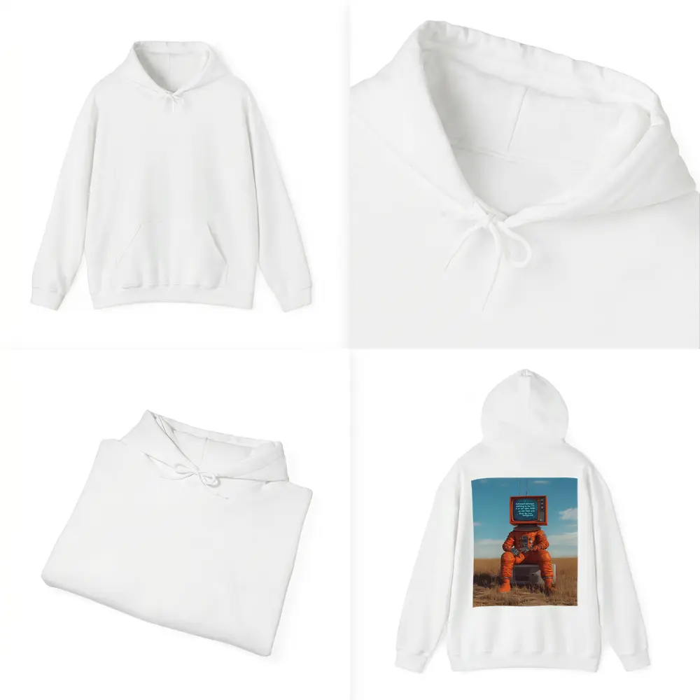 Astronaut TV Head Sitting Open Field – Hoodies